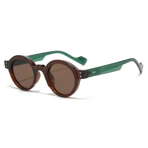 Lunettes de soleil rondes contre la fatigue oculaire style punk rétro verres transparents