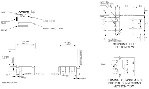 Relé electromecánico G8ND-2S 12VDC componente inversor de 8 pines para placas 2