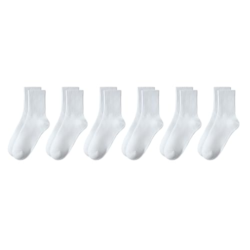 Image of VWU Women Men Crew Socks Cotton Dress Socks Ankle Neutral Casual Gilr Boy Solid Color Crew Socks SIze 5-12