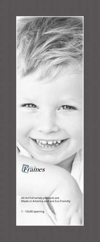 10x30 Cinder / Charcoal Custom Mat for Picture Frame with 6x26 opening size (Mat Only, Frame NOT Included)