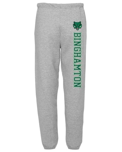 Binghamton University Vertical Men's Jogger Sweatpants, Athletic Heather, L