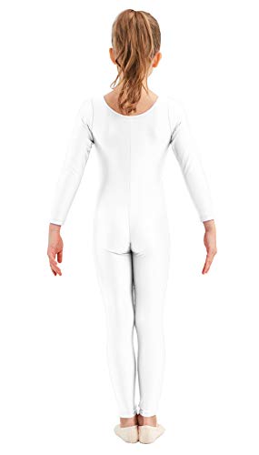 Image of Kepblom Girls Scoop Neck Long Sleeve Unitard Bodysuit Dancewear For Child