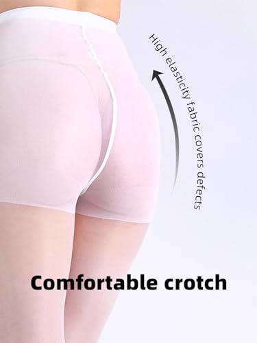 2 Pairs Women's Sheer Tights- 20D High Waist Control Top Pantyhose with Reinforced Toes4