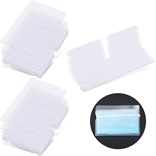 50 Pieces Face Cover Storage Clip Foldable Dustproof Mouth Face Cover Organizer Clear Face Cover Storage Box Portable Storage Container for Daily Life and Travelling Use