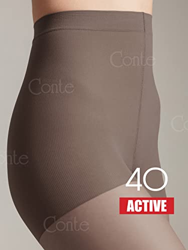 Image of Conte Women's High Waist Compression Pantyhose Tights with Control Top Active 40 Denier