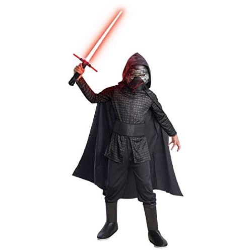 Rubies - Disfraz Oficial de Disney Star Wars EP 9, Kylo REN, Talla Grande para niños de 8 a 10 años, [Negro, Rojo, Plateado, Multicolor