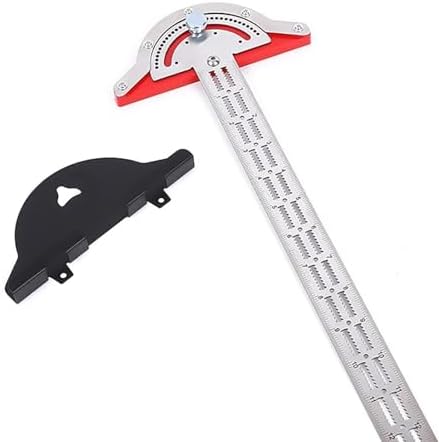 Wood Workers Edge Rule,Woodworking Ruler Protractor Angle Finder T Stainless Steel Measure Tool, 0-70 Grad T-Type Woodwork For Carpentry Household Diy (15 Inches)