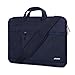 MOSISO Laptop Shoulder Bag Compatible with 13-13.3 inch MacBook Pro, MacBook Air, Notebook Computer, Protective Polyester Flapover Messenger Briefcase Carrying Handbag Sleeve Case Cover, Navy Blue