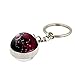 Porte-clés lumineux en forme de cœur avec douze constellations - Pendentif double face en forme de boule de verre - Cadeau d'anniversaire (J, taille unique)