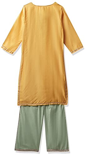 Image of BIBA Poly Cotton Embroidered Straight Formal Kurta With Palazzo And Dupatta