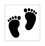 Baby Footprints Stencil 4 Inch Foot Print Feet Newborn Shower Design Reusable Sheet for DIY craft crafting card making cookie cake airbrushing small miniature MIN208