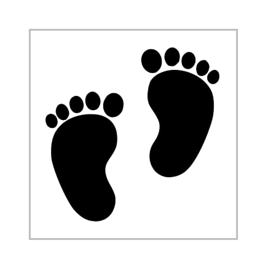Amazon.com: Baby Footprints Stencil 4 Inch Foot Print Feet Newborn Shower Design Reusable Sheet for DIY craft crafting card making cookie cake airbrushing small miniature MIN208 : Home & Kitchen