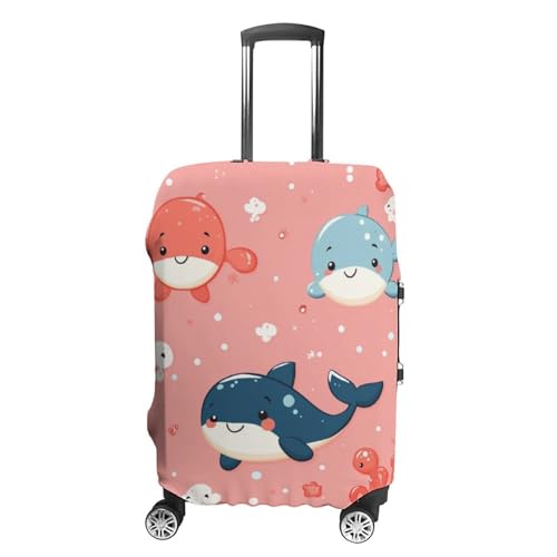 Housse de valise élastique lavable avec fermeture éclair R4 rose