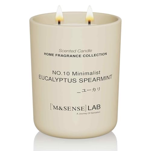 M&SENSE Natural Soy Large Candle| Eucalyptus Mint | 16.6 oz,