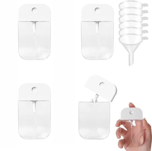 YOULJINTFA 6 botellas de spray portátiles de 50 ml, recargables, portátiles, vacías, perfumes, atomizadores, frascos transparentes para maquillaje, cosméticos, tóners, aromas de aceites esenciales