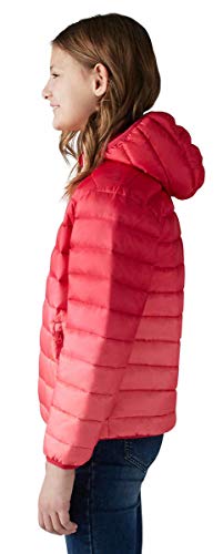 Eddie Bauer Girls Reversible Hooded Down Jacket (Pink Ombre/Red, Medium 10/12)3