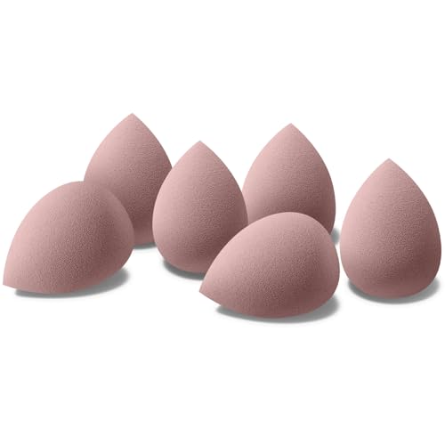 FACEMADE 6 PCS Makeup Sponges Set, Makeup Sponges for Foundation, Latex Free Beauty Sponges, Flawless for Liquid, Cream and Powder, Super Soft Blending Sponge, Beige