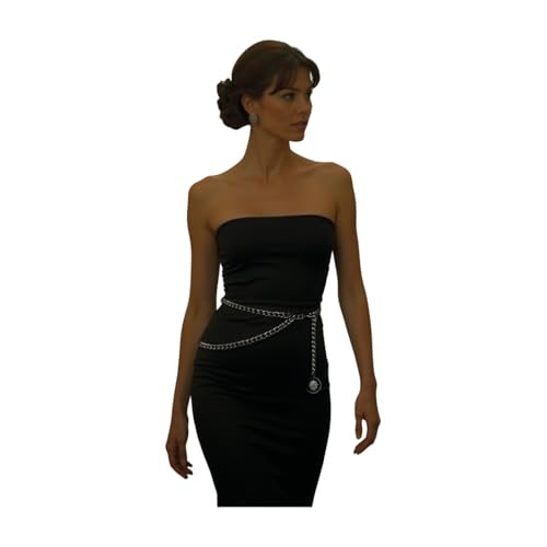 Women Fancy Fashion Belt High Waist Hip Silver Metal Chain Lion Buckle Plus XL XXL4