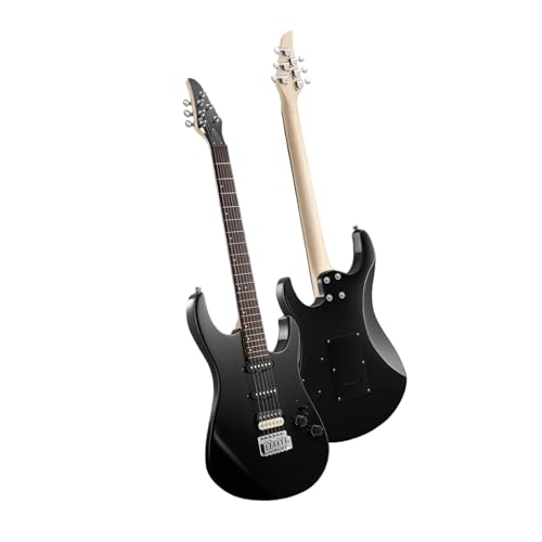 Guitare électrique pour débutant instrument de musique noir taille standard 4/4