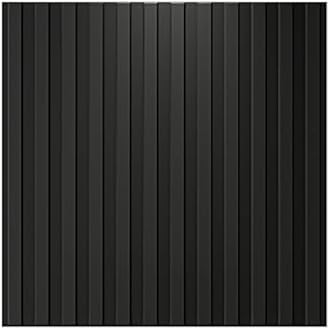 Art3d Slat Wall Panel, 3D Fluted Textured Panel 12-Tile 19.7 x 19.7in. - Cover 32 Sq.Ft., Black