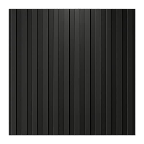 Art3d Slat Wall Panel, 3D Fluted Textured Panel 12-Tile 19.7 x 19.7in. - Cover 32 Sq.Ft., Black