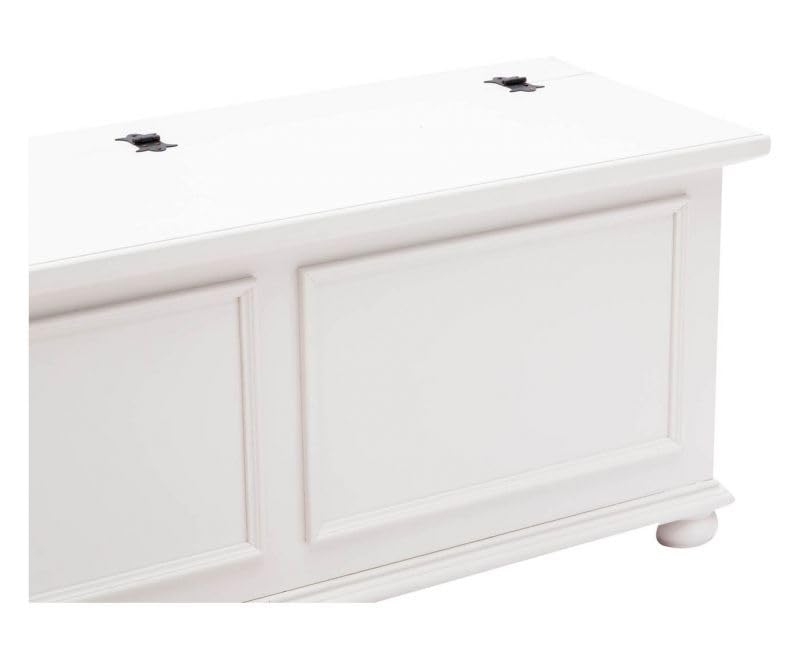 Vicentini arreda CASSAPANCA IN LEGNO SHABBY CHIC MOD CIPOLLA BIANCO (L 100 P 42 H 50)