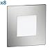 Produktbild ledscom.de LED Treppen-Licht FEX Treppen-Leuchte, eckig, 8,5x8,5cm, 230V, warmweiß, 8 STK.