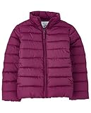 The Children's Place Girls' Medium Weight Puffer Jacket, Wind, Water-Resistant, Purple Rose, XLarge (14)