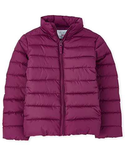 The Children's Place Girls' Medium Weight Puffer Jacket, Wind, Water-Resistant, Purple Rose, Xlarge (14) #TOP2