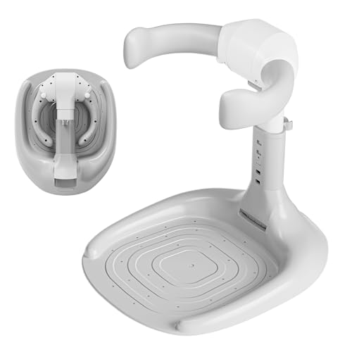 Image of Baby Shower Stand Support, Adjustable Baby Bath Stand with Anti-Slip Base, Foldable Space Saving Baby Standing Bath Maker Anti-Pinch, Ideal Gift for 6-36 Months