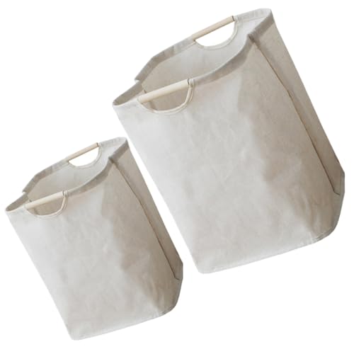 SOLUSTRE Faltbarer Wäschekorb 2 Stück aus Baumwoll Leinen mit...