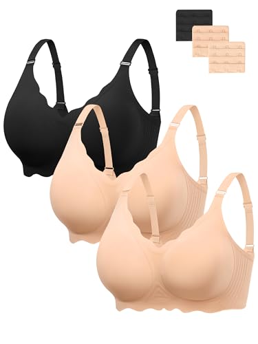 Image of Angelhood Seamless Jelly Bras for Women Wireless Push Up T-Shirt Bra Pack | Full Coverage, V Neck, No Underwire, Everyday Comfort, Convertible Bralettes, Supportive, Back Smoothing, Scalloped Brassiere