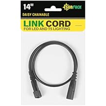 SUNPACK Daisy Chainable Link Cord, Black, 14" - Made for LED and T5 Lighting, Ideal for Linking Indoor Grow Lights