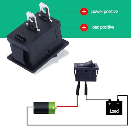 EXCEFORE Round Rocker Switch, 10 Pcs, AC 6A/250V 10A/125V SPST 2 Pins 2 Position ON/Off With Pre-soldered Wires, Toggle Switch for Car, Boat