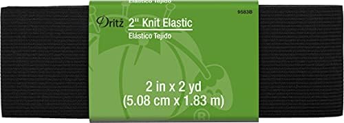Dritz, 2-Yards Long, Black Knit Elastic,6.63 x 2.13 x 0.63
