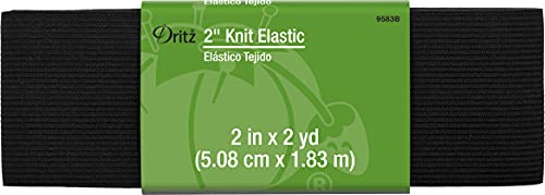 Dritz, 2-Yards Long, Black Knit Elastic,6.63 X 2.13 X 0.63 #TOP2