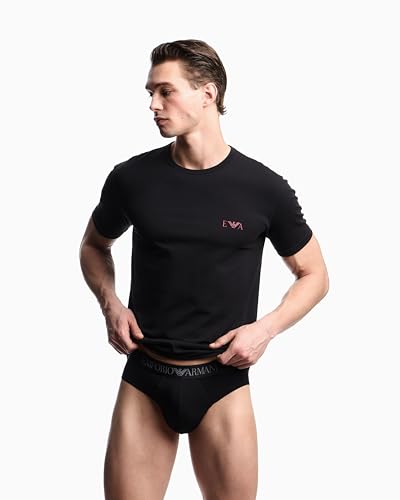 Emporio Armani Bold Monogram 2-Pack T-Shirt, Nero, Xl Uomo - 2
