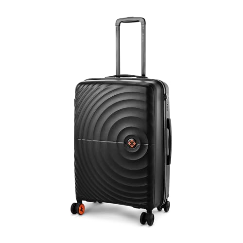 Image of Nasher Miles Polypropylene Spinner Seattle Hard-Sided Check-in Luggage 24 inch | 65cm | 8 Wheels Medium Trolley Bag for Travel | Suitcase (Black)