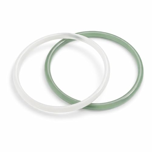 Axcpi Natural Agate Bangle Bracelets Set of 2 Slim 5mm Stacking Bangles for Petite Wrists Includes Jewelry Box (2.28in)