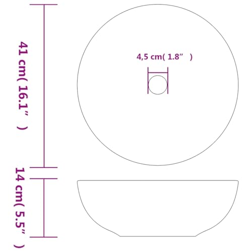 Lavabo de cerámica retro Ø 41 cm con elegante diseño para baño selecto 7
