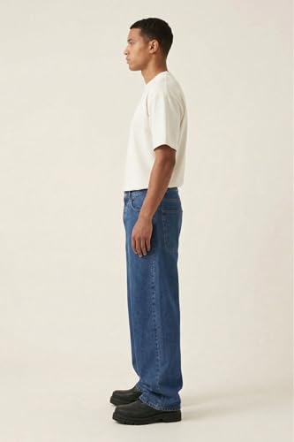 Image of Plaid&Plain Men's Baggy Jeans Wide Leg Heavyweight 100% Cotton Loose Fit