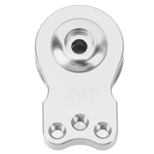 POENVFPO RC Car Servo Horn, Universal 25T Aluminum Alloy Servo Arm Replacement Accessory for 1/10 RC Car (Silver)