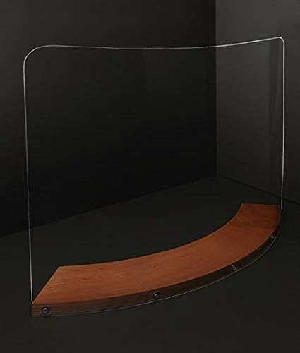 Curved Guard with Dark Brown Stained Base 33 1/2" W x 23 1/2" H x 9" D (no window) 1/8" acrylic