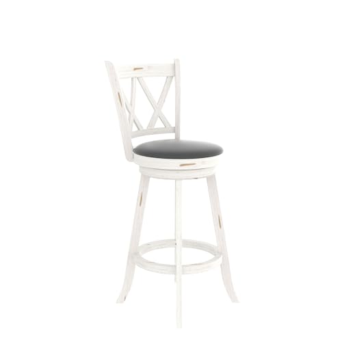 Betterhood MUBTJ030PA-0102WH 29 Inch Bar Height Swivel Stools - High Back Swivel Barstools thumb #8