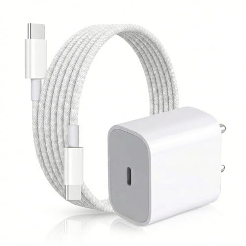 Image of 20W Apple-Certified 20W USB-C Charger with Type C Cable | Fast iPhone Charger for iPhone 17, 16, 15 Plus /PRO /MAX /MINI & iPad | MFi Certified Adapter and Charging Cable Combo (White)