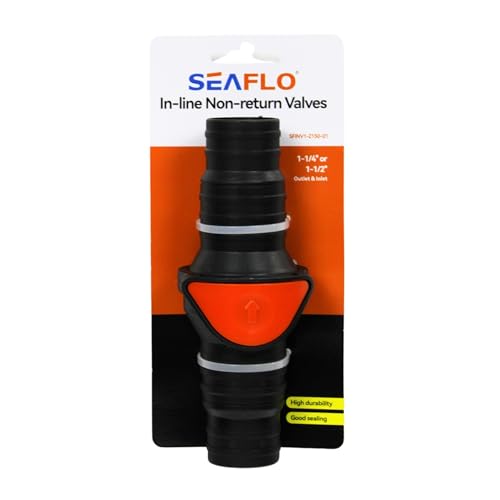 Image of SEAFLO in-Line / 90 Quick Disconnect Non-Return Check Valve PA6+GF+POM Construction, Anti-Backflow Design, Versatile Applications (Choose Size and Style)