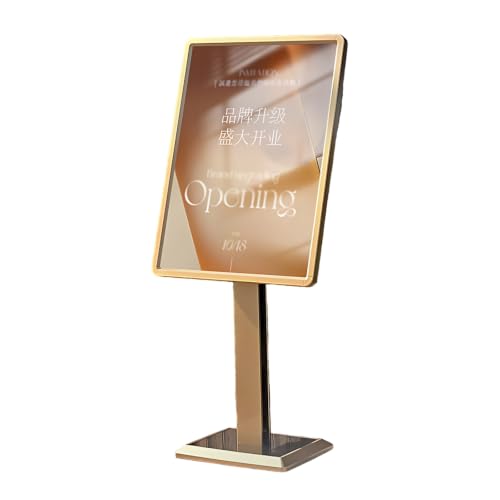 Cadre photo avec fente d'insertion gold 60x80 | Présentoir sur pied stable
