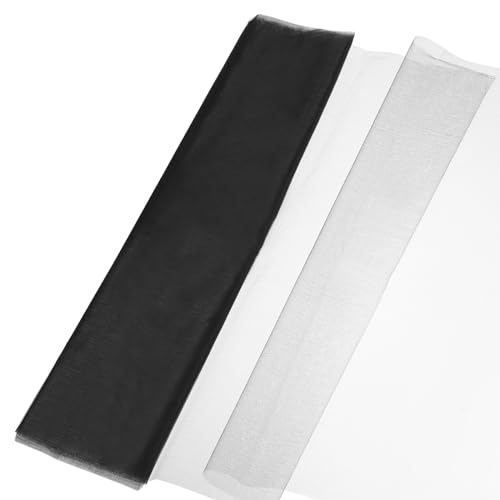 QUARKZMAN Telones de Fondo de Tela de Gasa de 19' por 5.5 Yardas para Hacer Faldas Tutú, Decoración de Ducha, Manualidades de Boda, Suministros para Fiestas de Cumpleaños, Negro