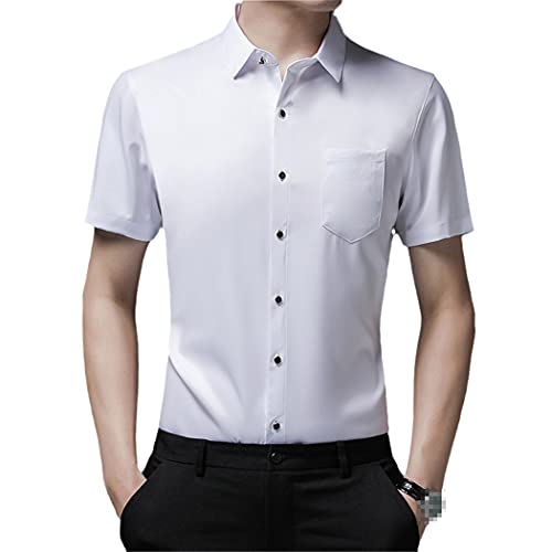 Chemise d'été homme manches courtes unie blanc 3XL premium