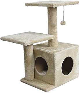 AmazonBasics Dual Post Indoor Cat Tree Tower With Cave - 23 x 18